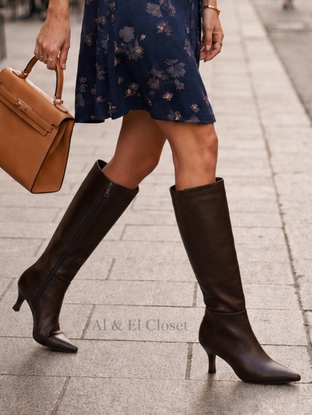 UNISA Lilane-J Tall Brown Boots Size 9.5M Knee High Pointed Toe Dress Boots